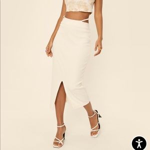 Cut Out Slit Bodycon Midi Skirt NWT